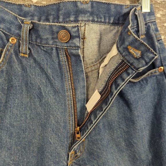 Vintage 60s/70s Straight Leg Denim Western Blue Jeans Talon Zipper 30x30 - Picture 14 of 16